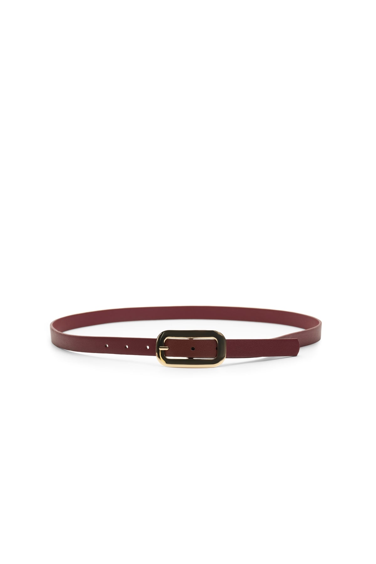 Kadın Gold Oval Tokalı Kemer Bordo