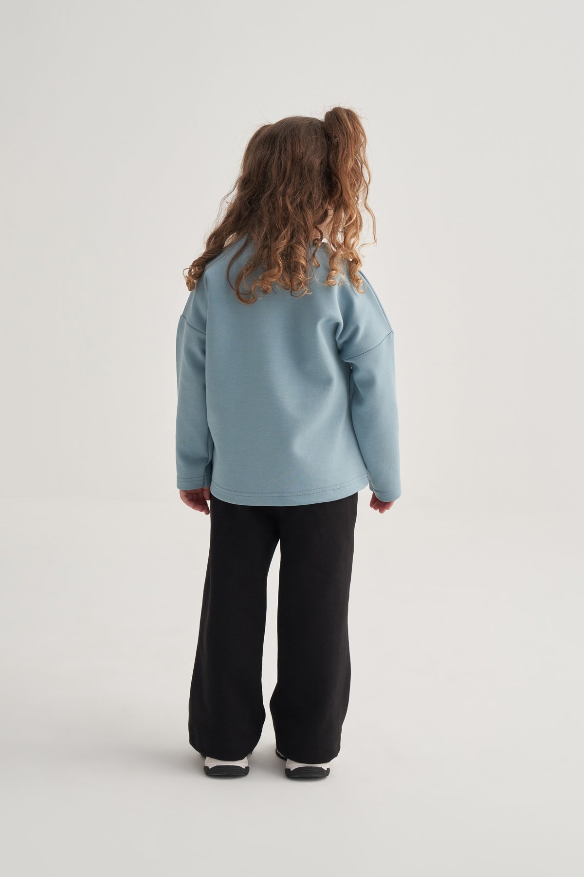 Unisex Çocuk İnterlok Cepli Sweat Mavi