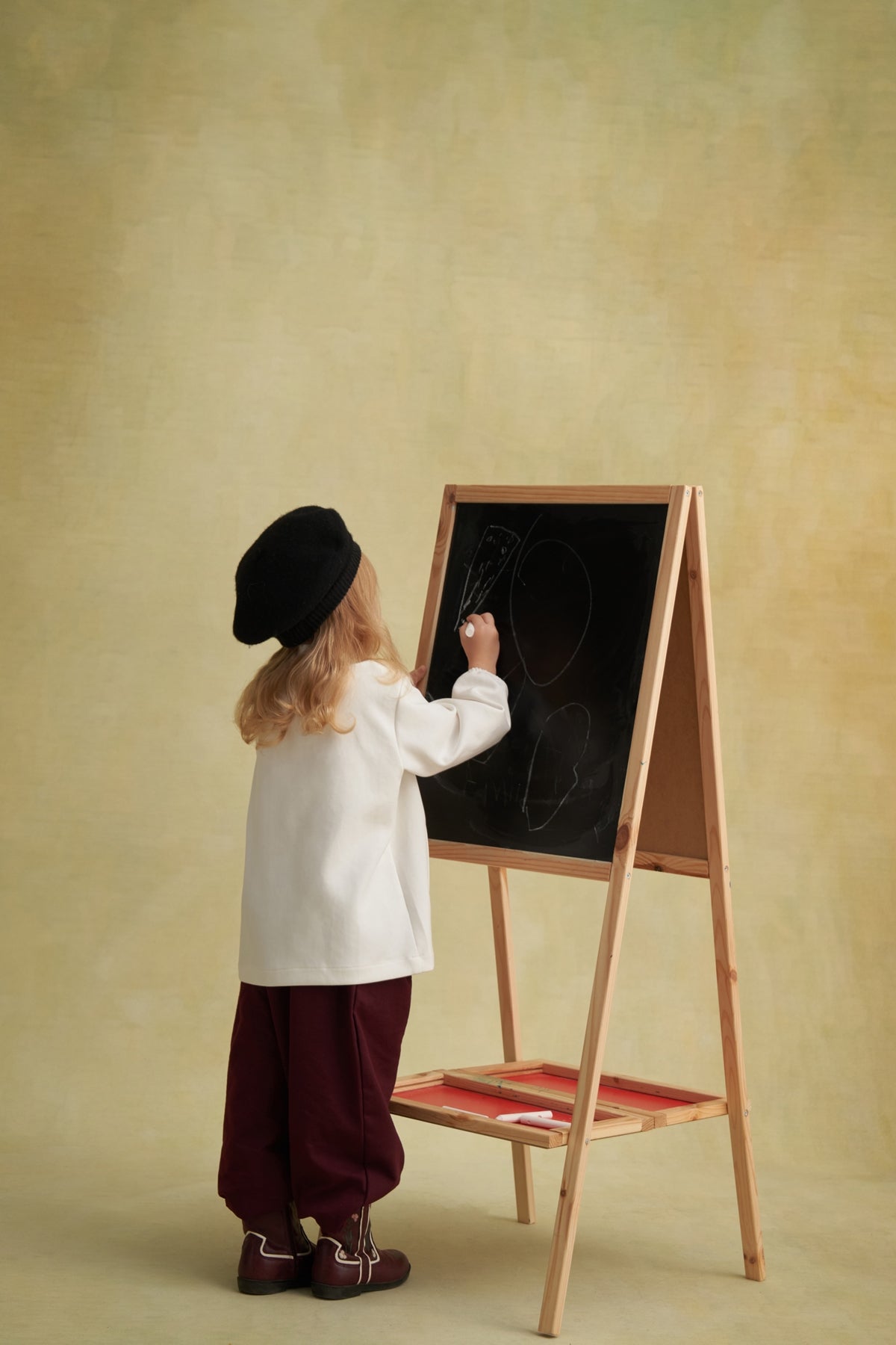 Unisex Çocuk Gabardin Paça Detaylı Pantolon Mürdüm