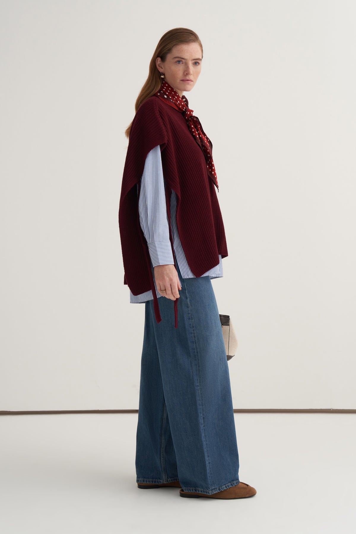 Kadın Uzun Bağlamalı Süveter Bordo