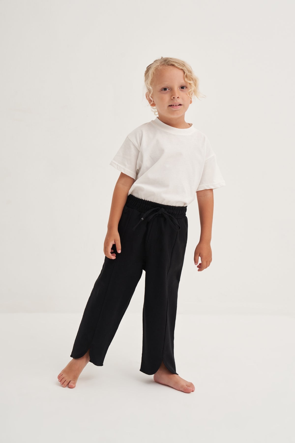 Unisex Çocuk Organik Pamuk Pantolon Siyah