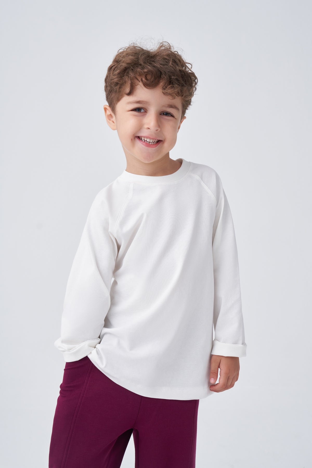 Unisex Çocuk Uzun Kol Sweat Ekru