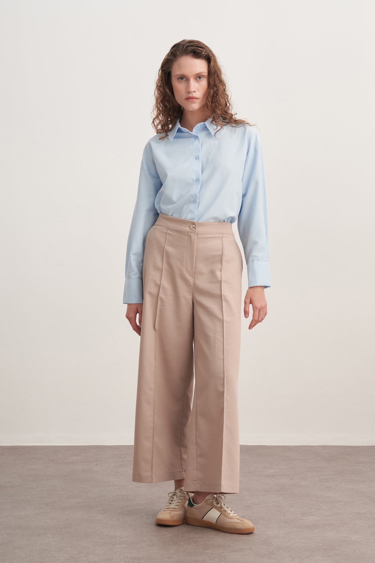 Kadın Gabardin Culotte Pantolon Bej