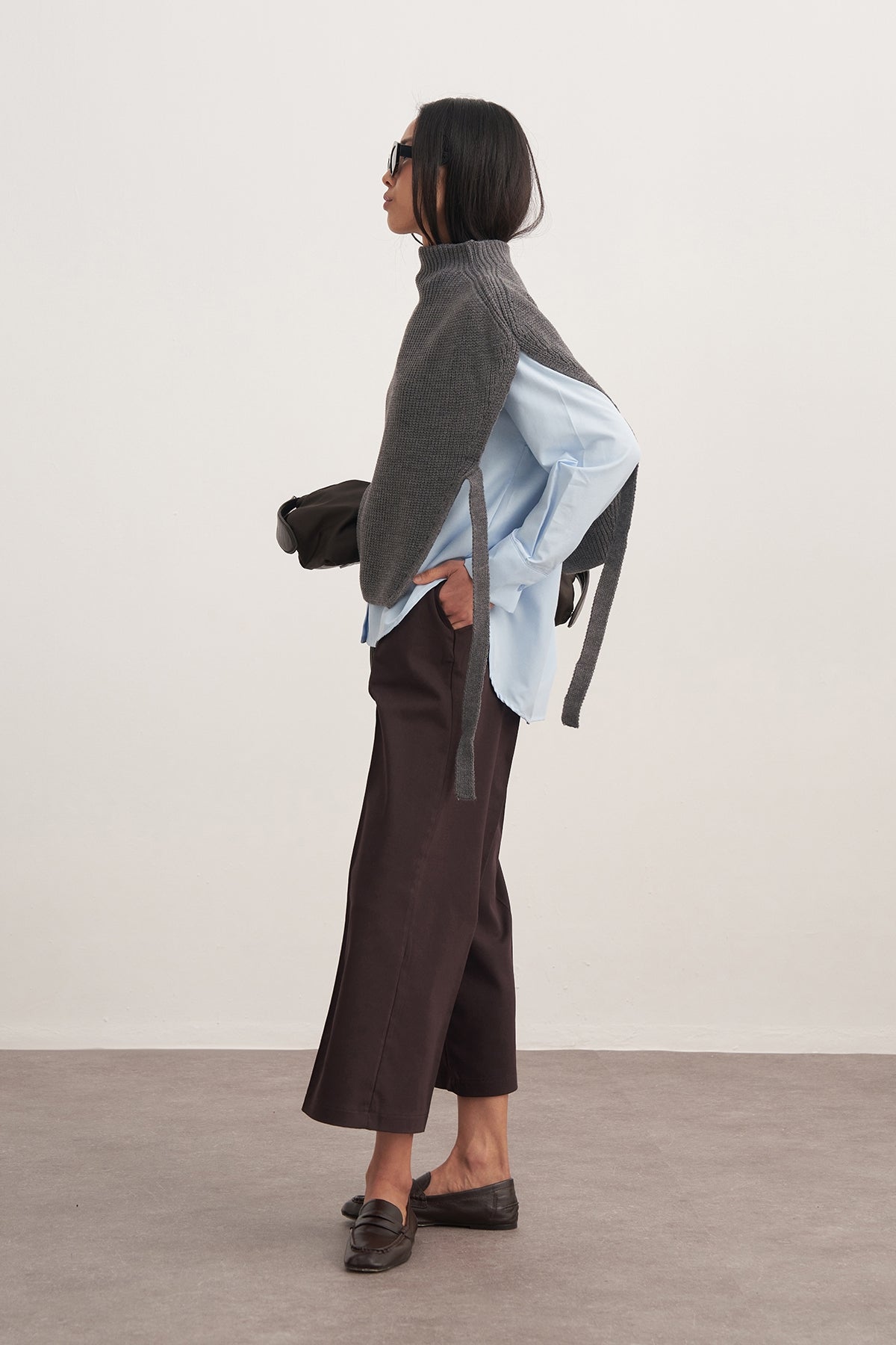 Kadın Gabardin Culotte Pantolon Kahve