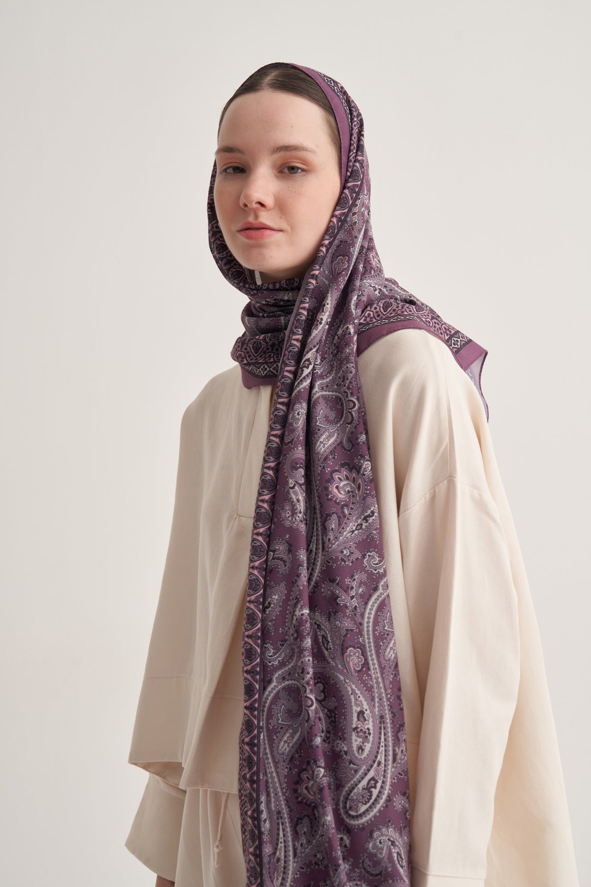 Kadın Soft Lily Desen Şal Rose