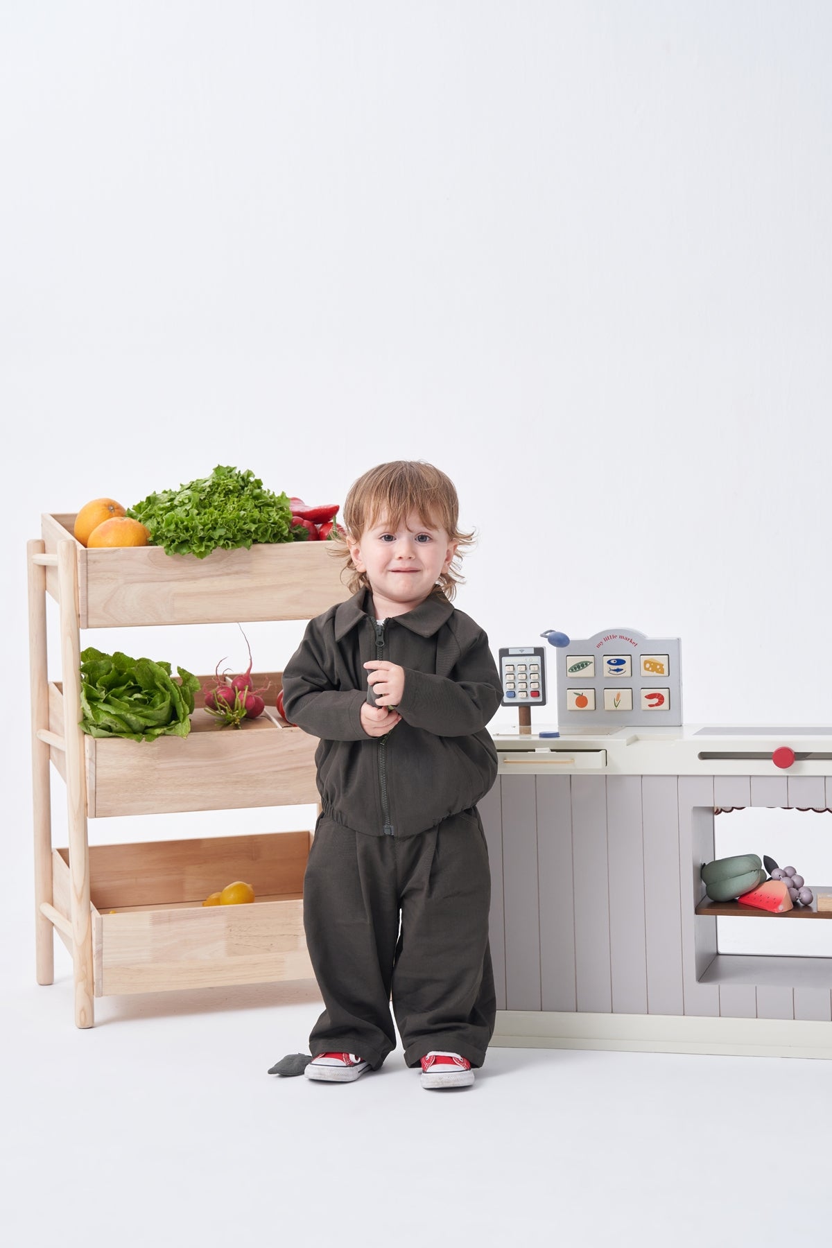 Unisex Çocuk Gabardin Bomber Ceket Haki