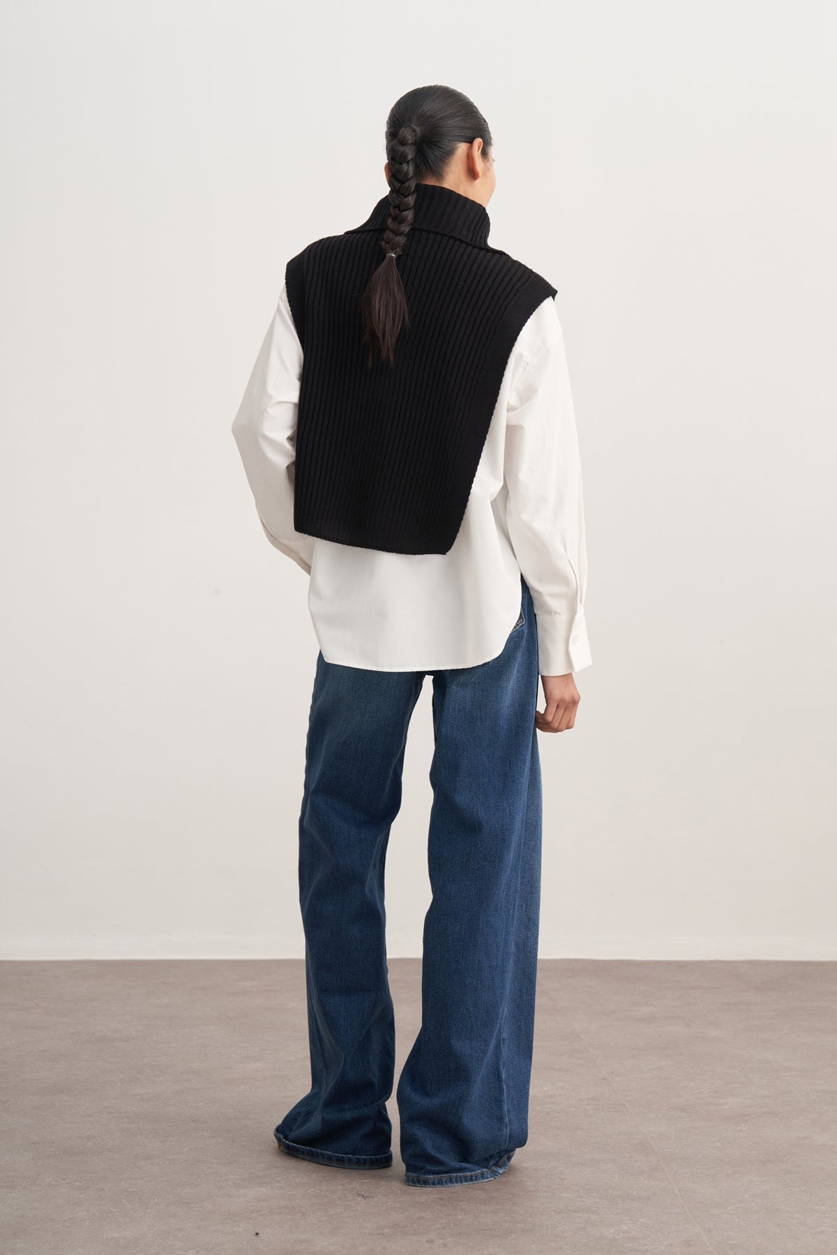 Kadın Düğmeli Triko Süveter Siyah