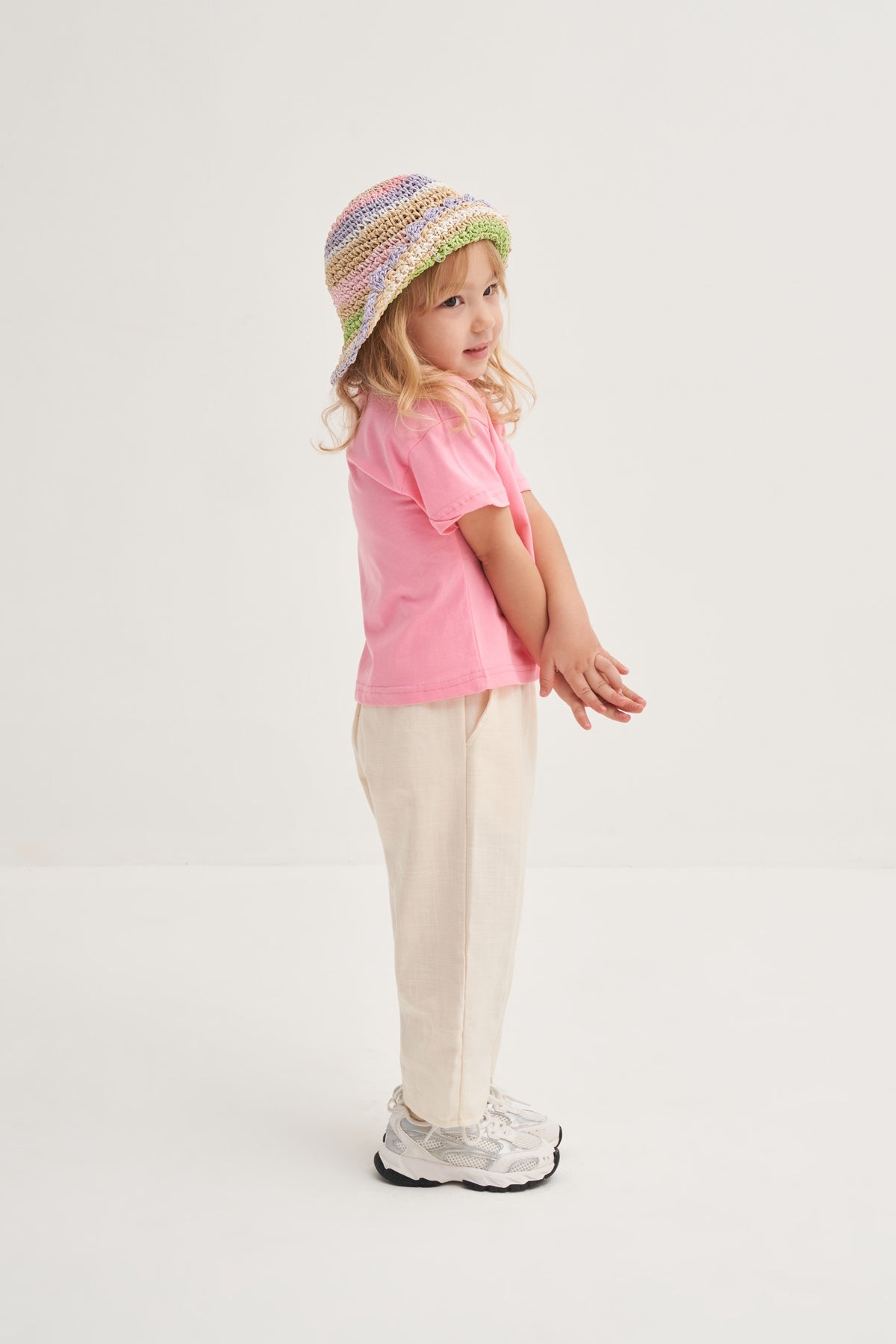 Unisex Çocuk Organik Pamuk Pantolon Krem