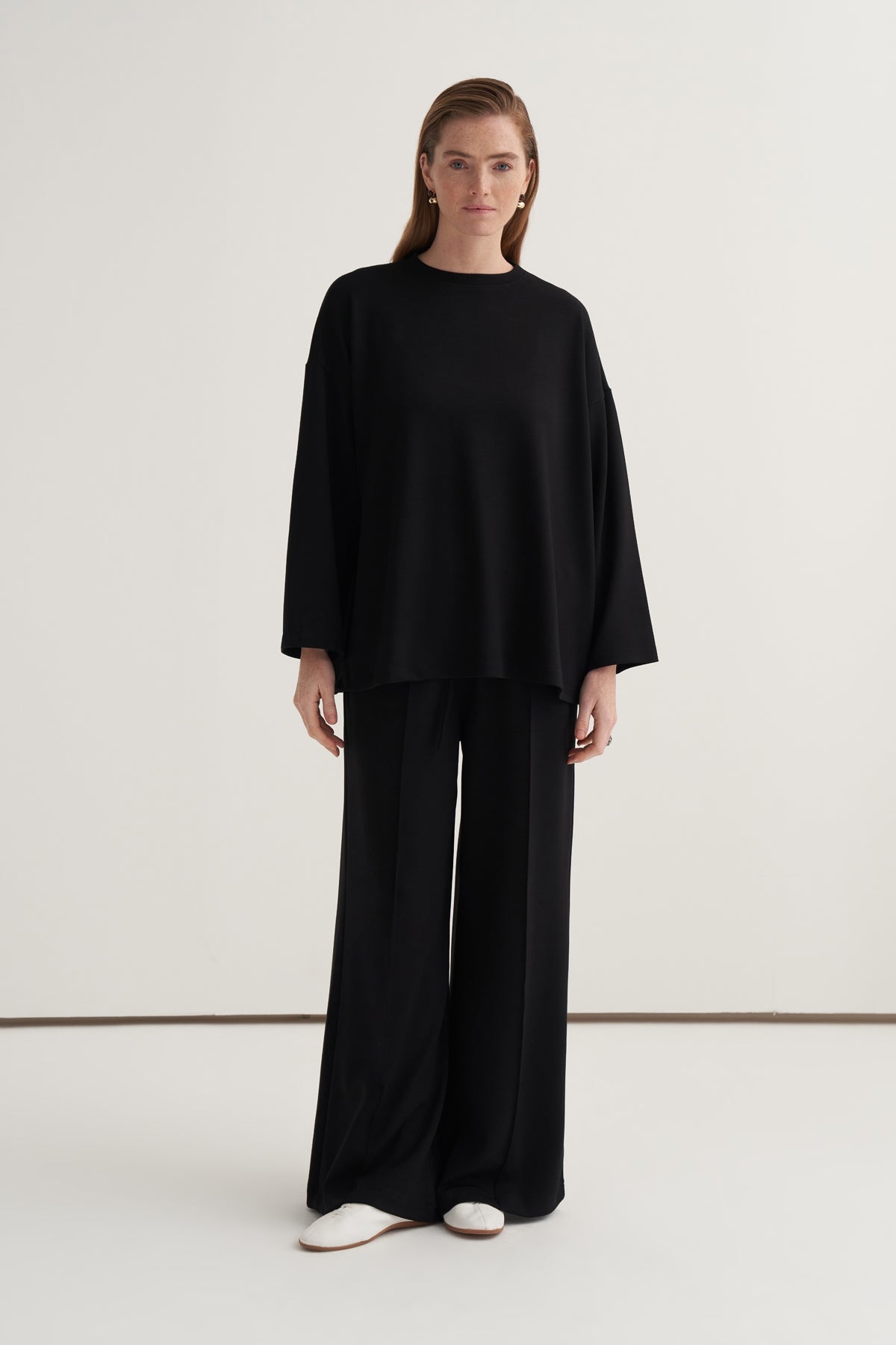 Kadın Basic Pantolonlu Sweat Takım Siyah