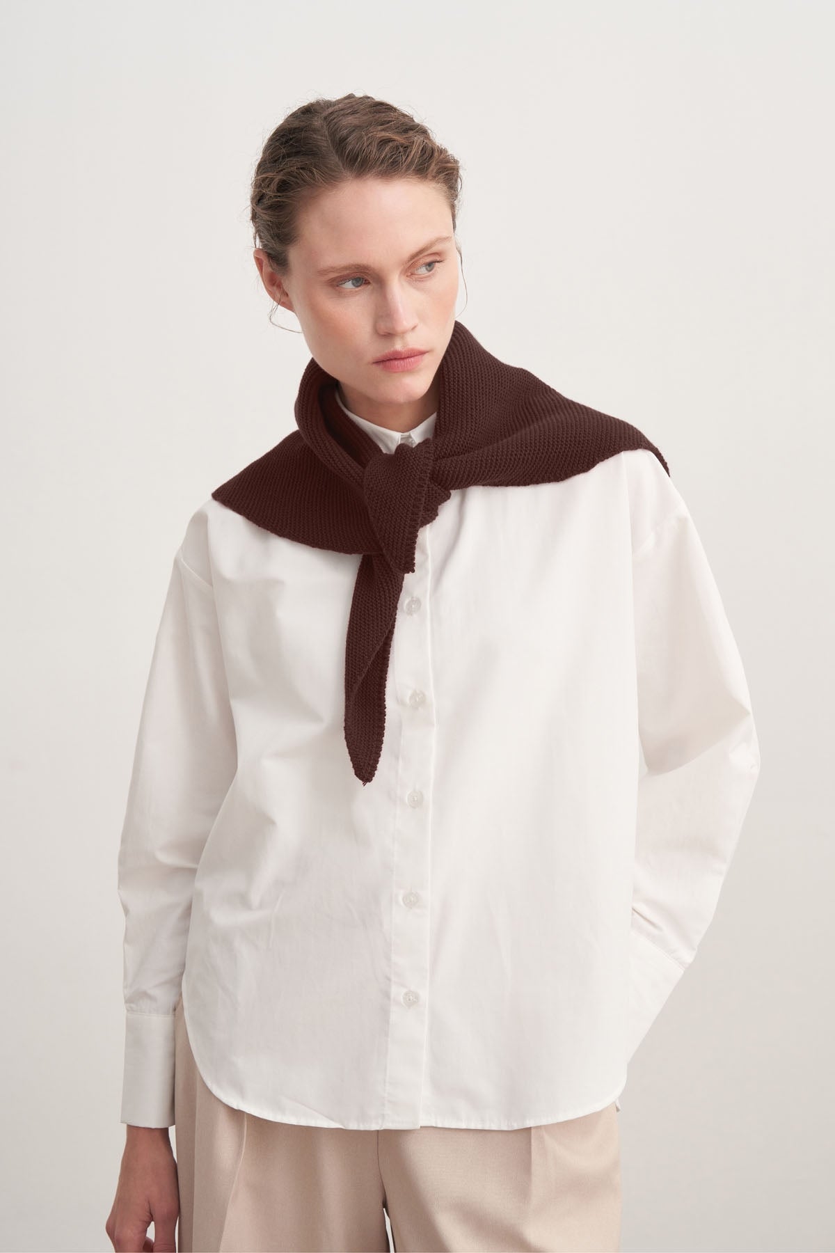 Kadın Triko Bandana Kahve