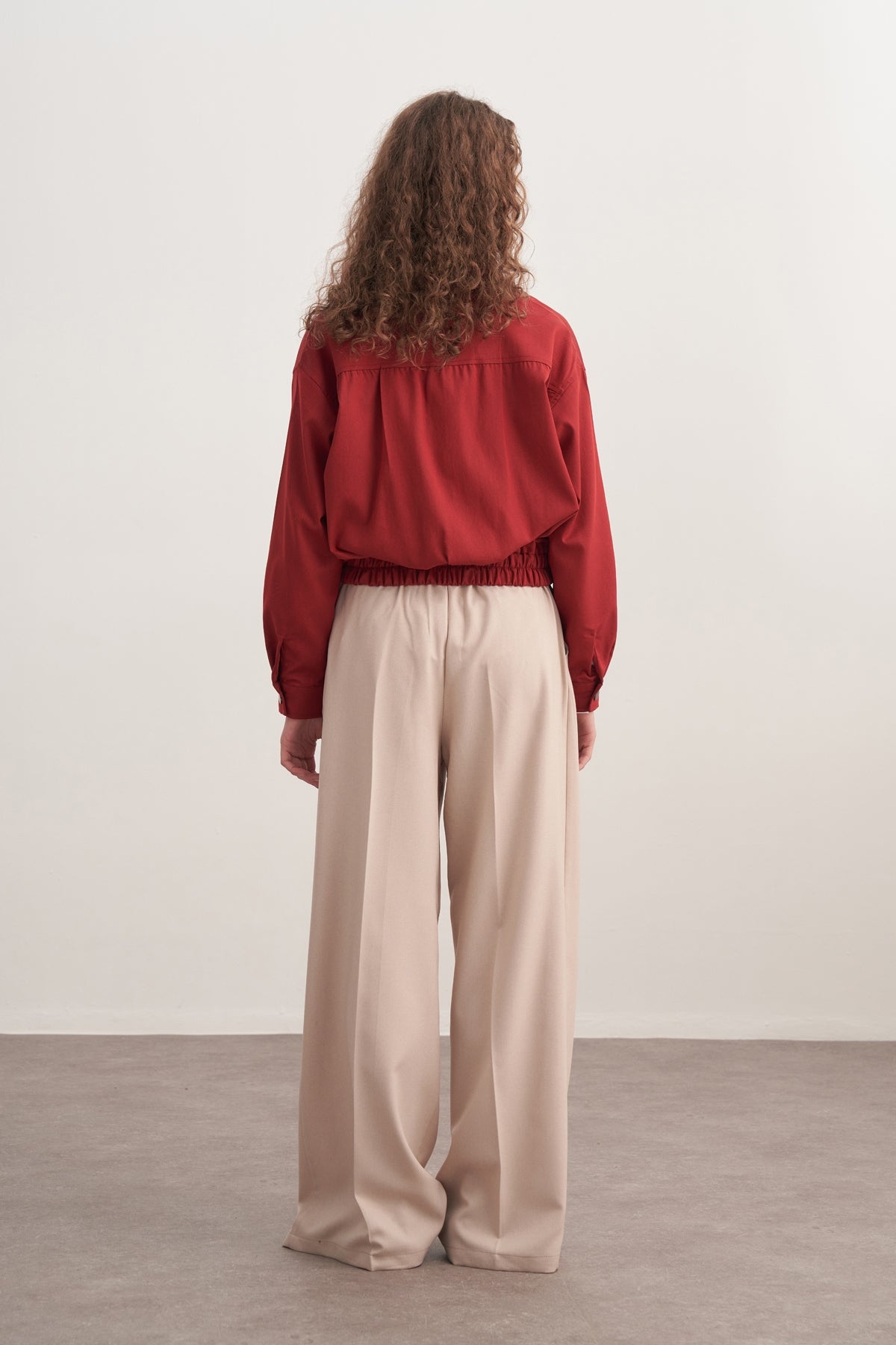 Kadın Gabardin Bomber Ceket Kırmızı