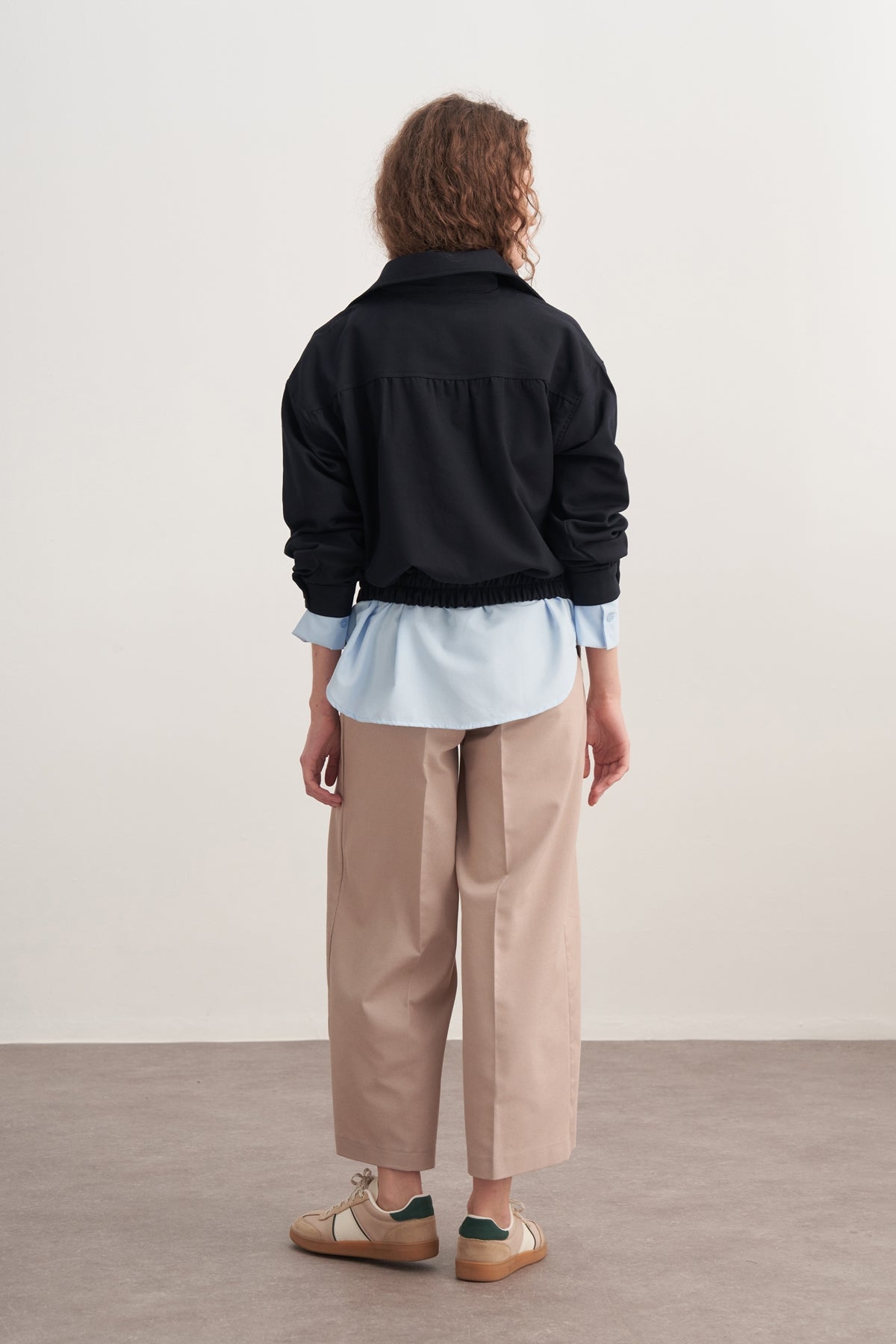 Kadın Gabardin Bomber Ceket Lacivert