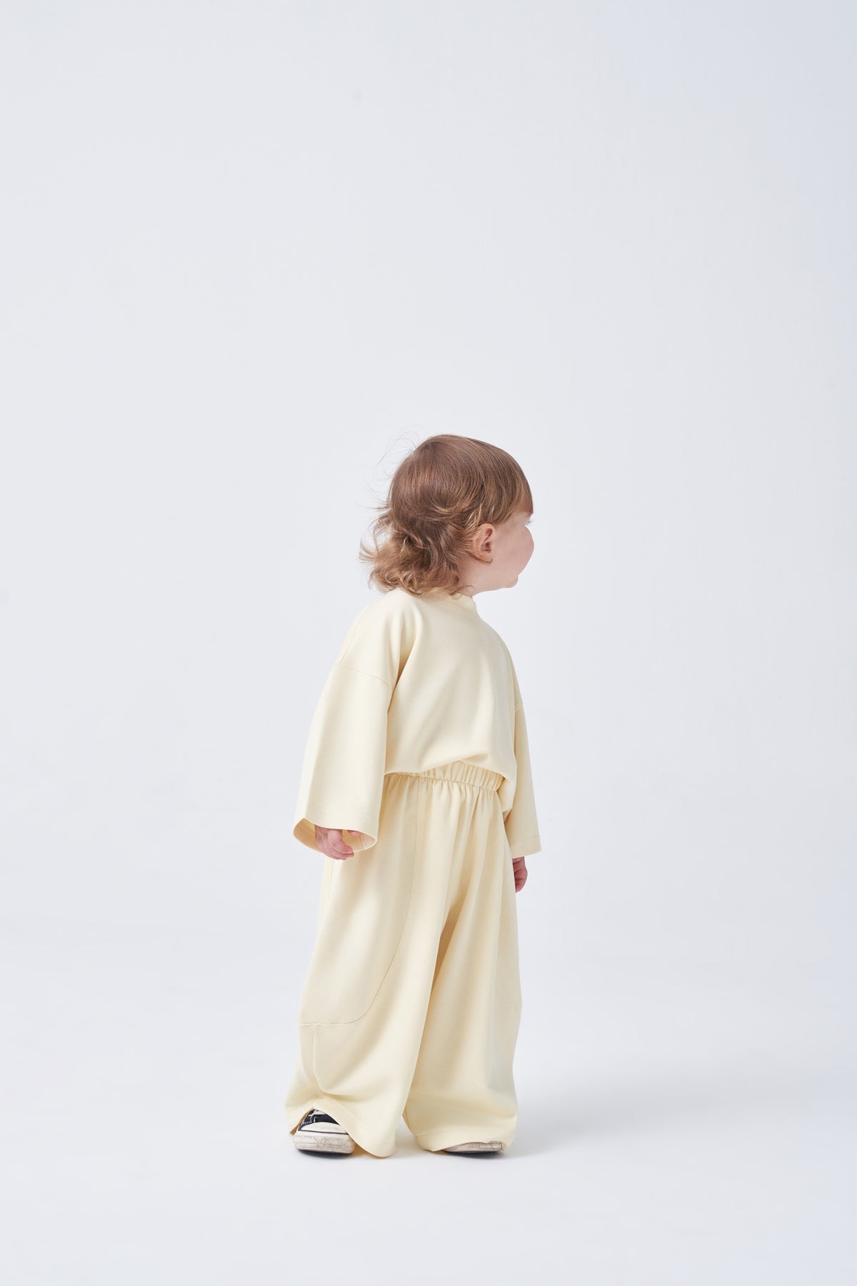 Unisex Çocuk Bol Kesimli Rahat Takım Pastel Sarı
