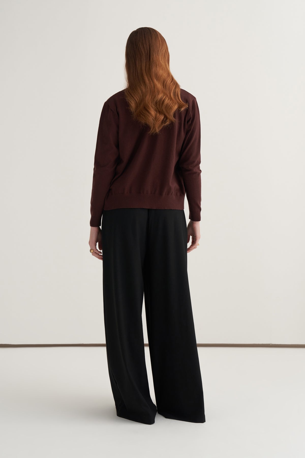 Kadın Viskon Triko Tişörtlü Hırka Takım Kahve