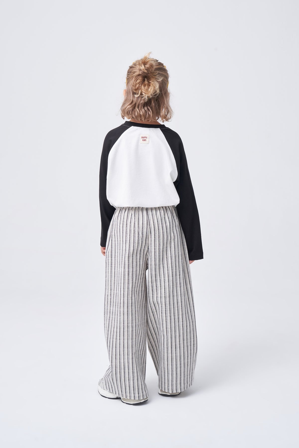 Unisex Çocuk Çizgili Pantolonlu Takım Siyah