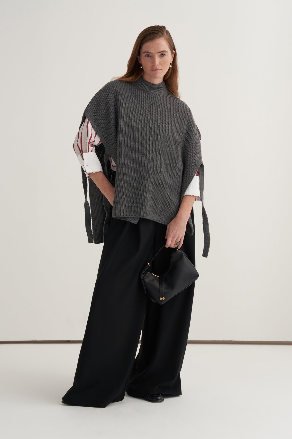 Kadın Uzun Bağlamalı Süveter Antrasit