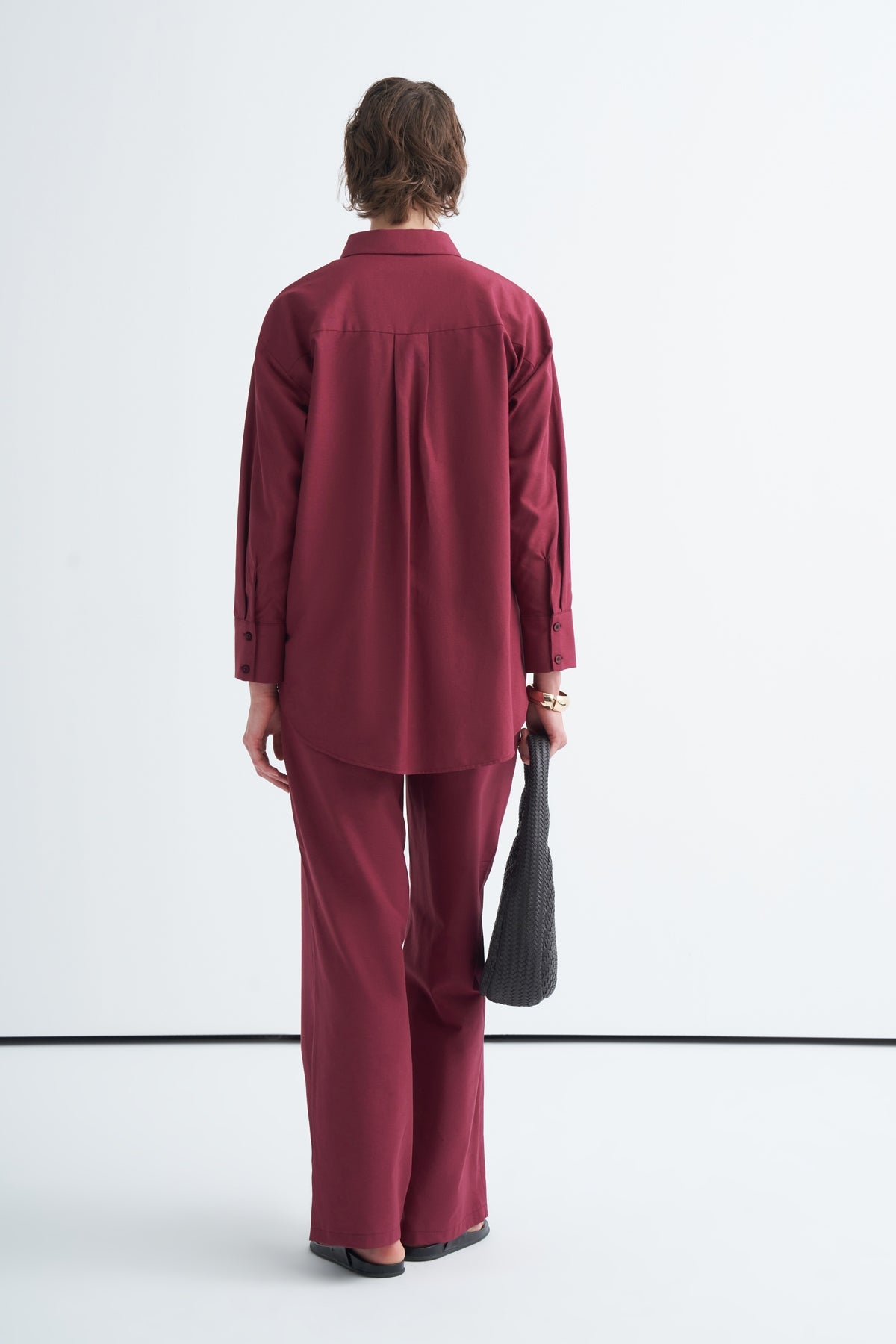 Basic Gömlek Pantolon Takım Bordo