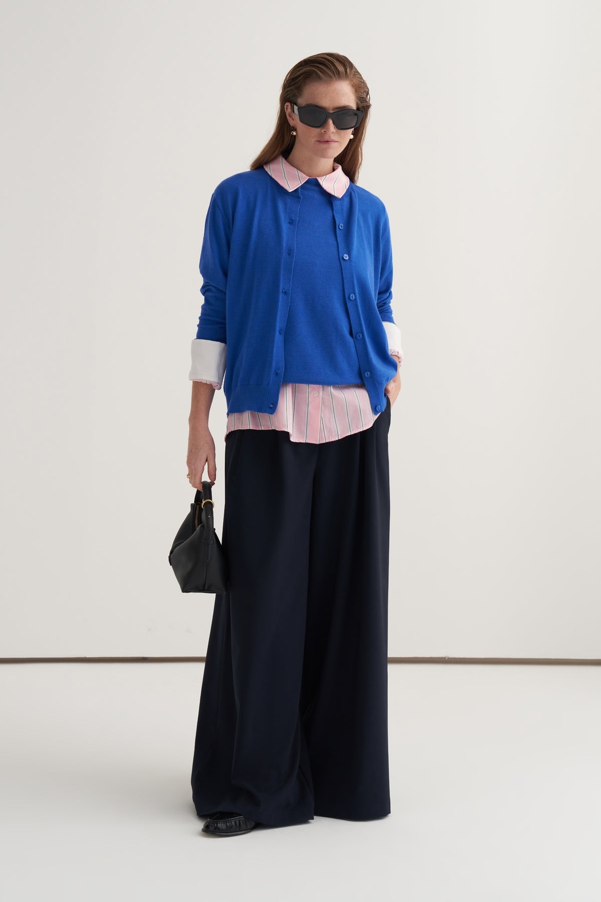 Kadın Viskon Triko Tişörtlü Hırka Takım Saks