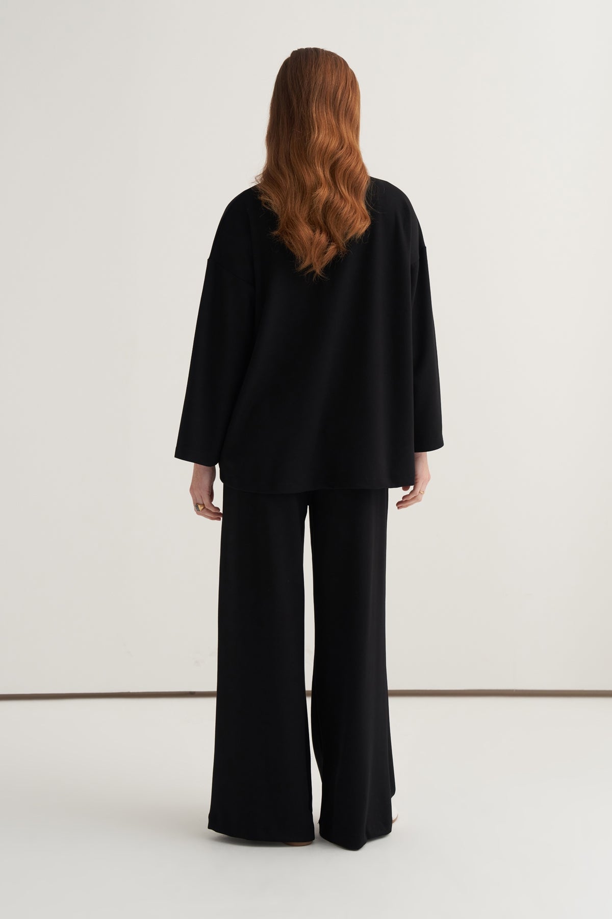 Kadın Basic Pantolonlu Sweat Takım Siyah