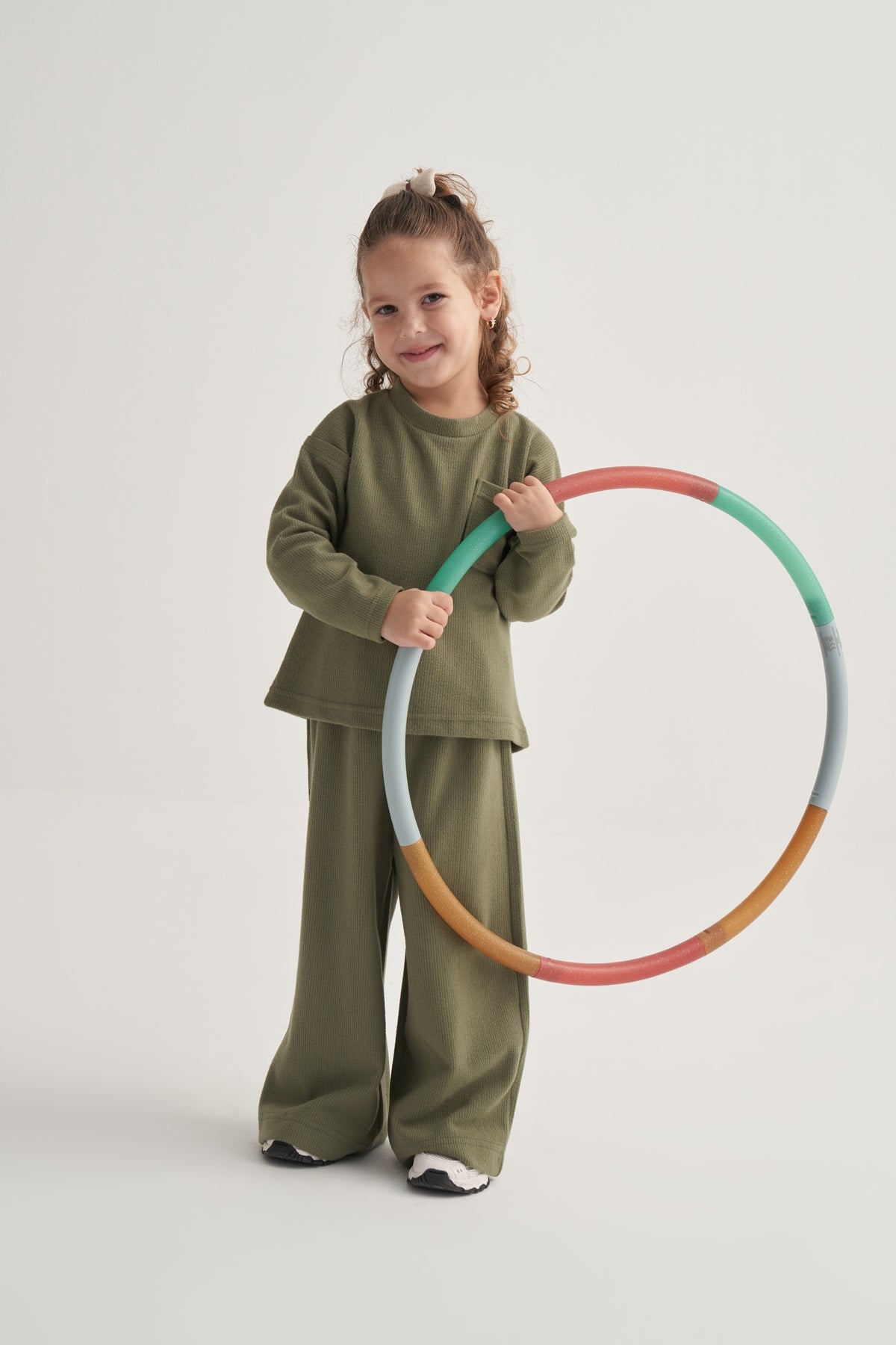 Kız Çocuk Ottoman Kumaş Takım Yeşil