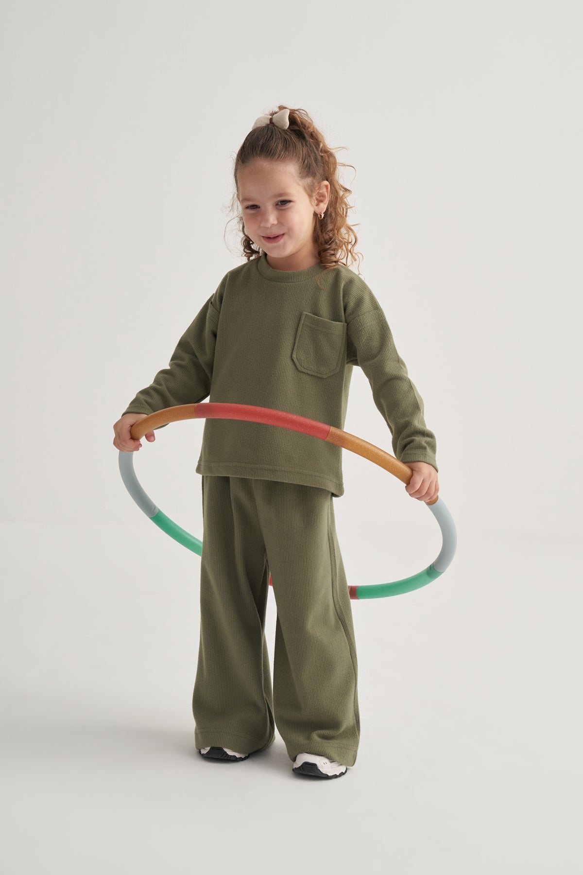 Kız Çocuk Ottoman Kumaş Takım Yeşil