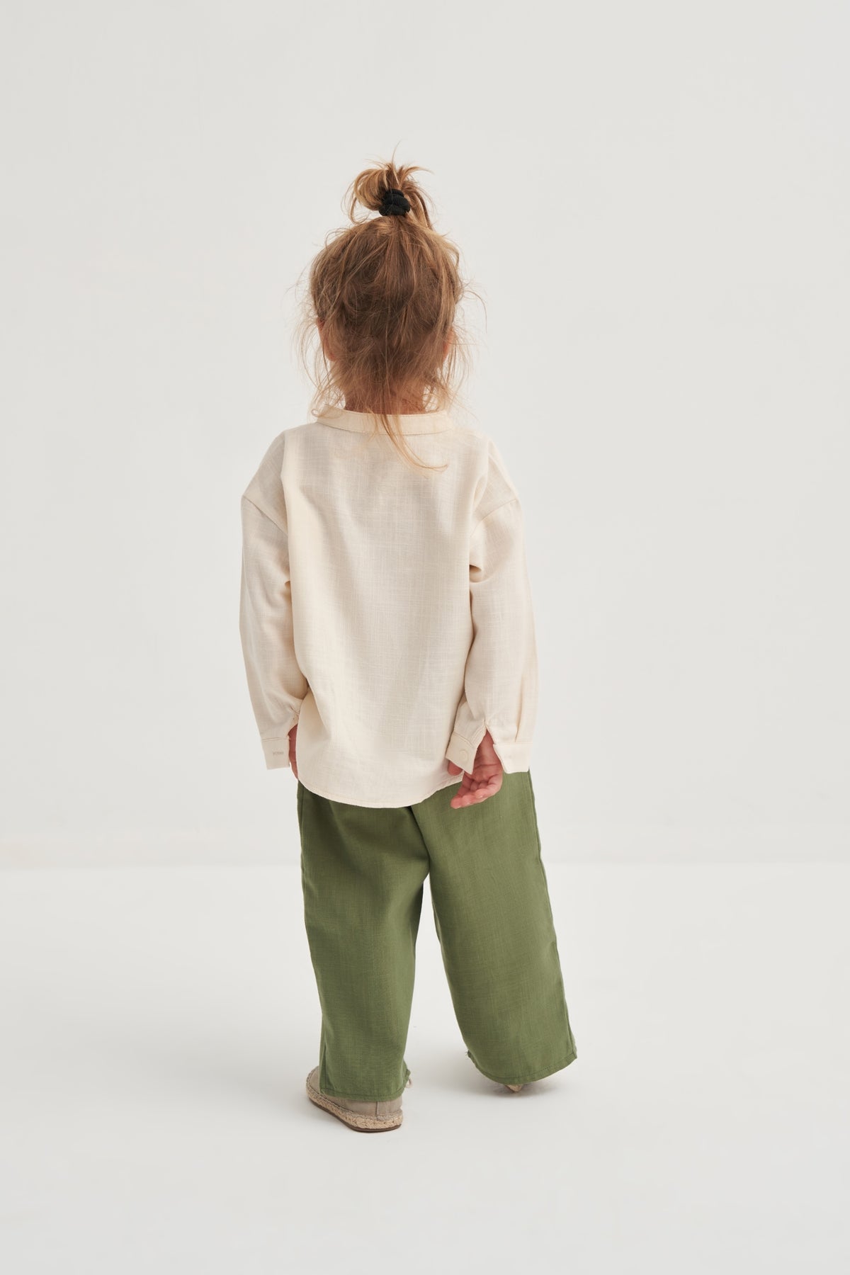 Unisex Çocuk Organik Pamuk Pantolon Açık Haki
