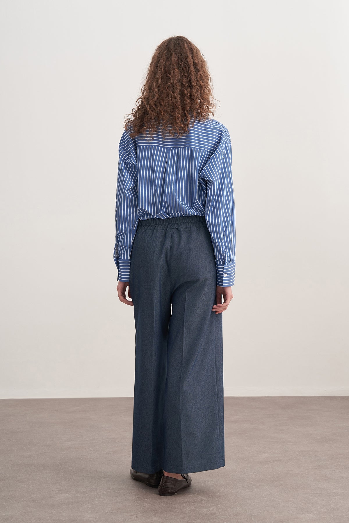 Kadın Gabardin Culotte Pantolon Kot Mavisi