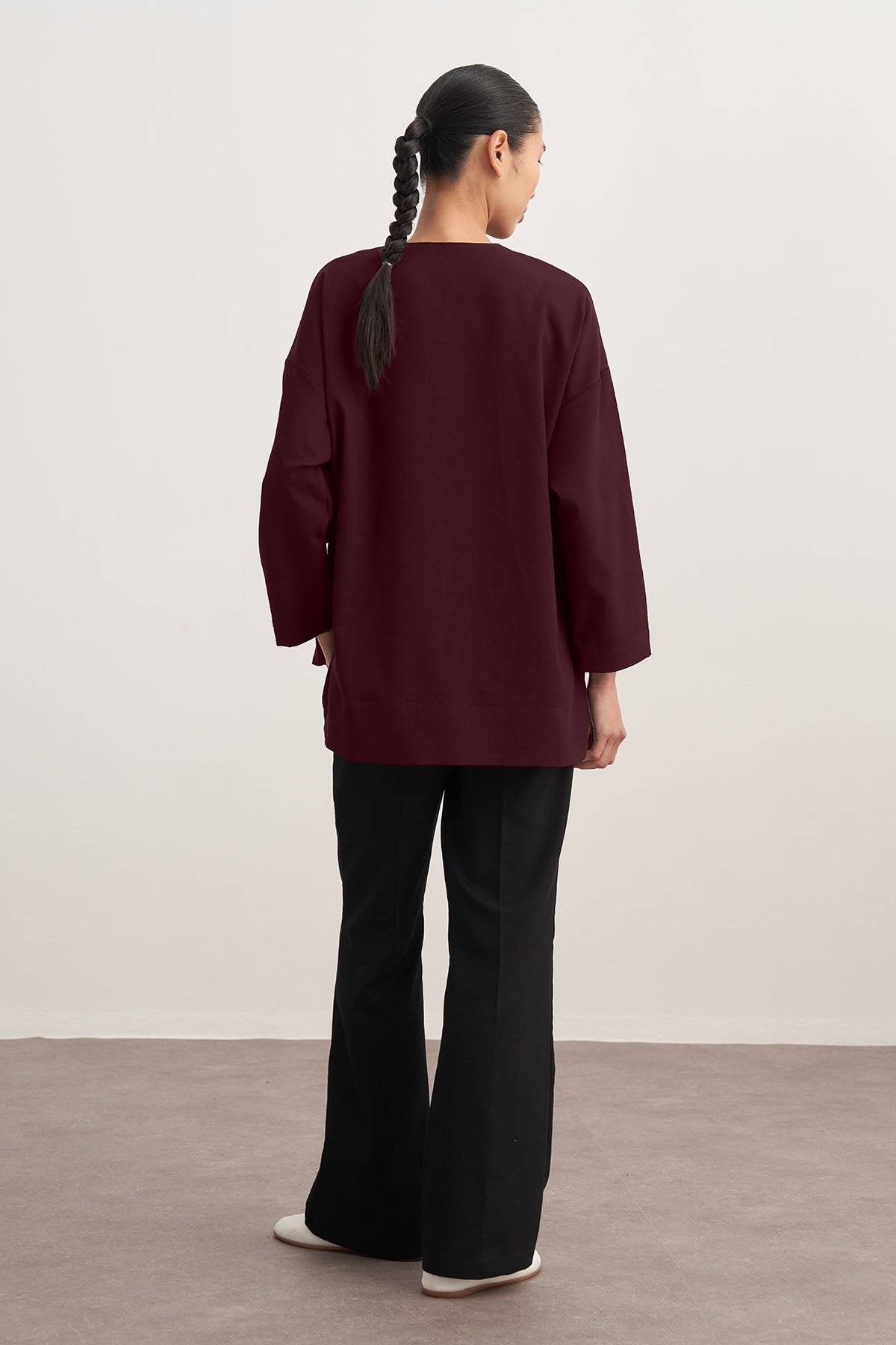 Kadın Gabardin Ceket Gömlek Mürdüm