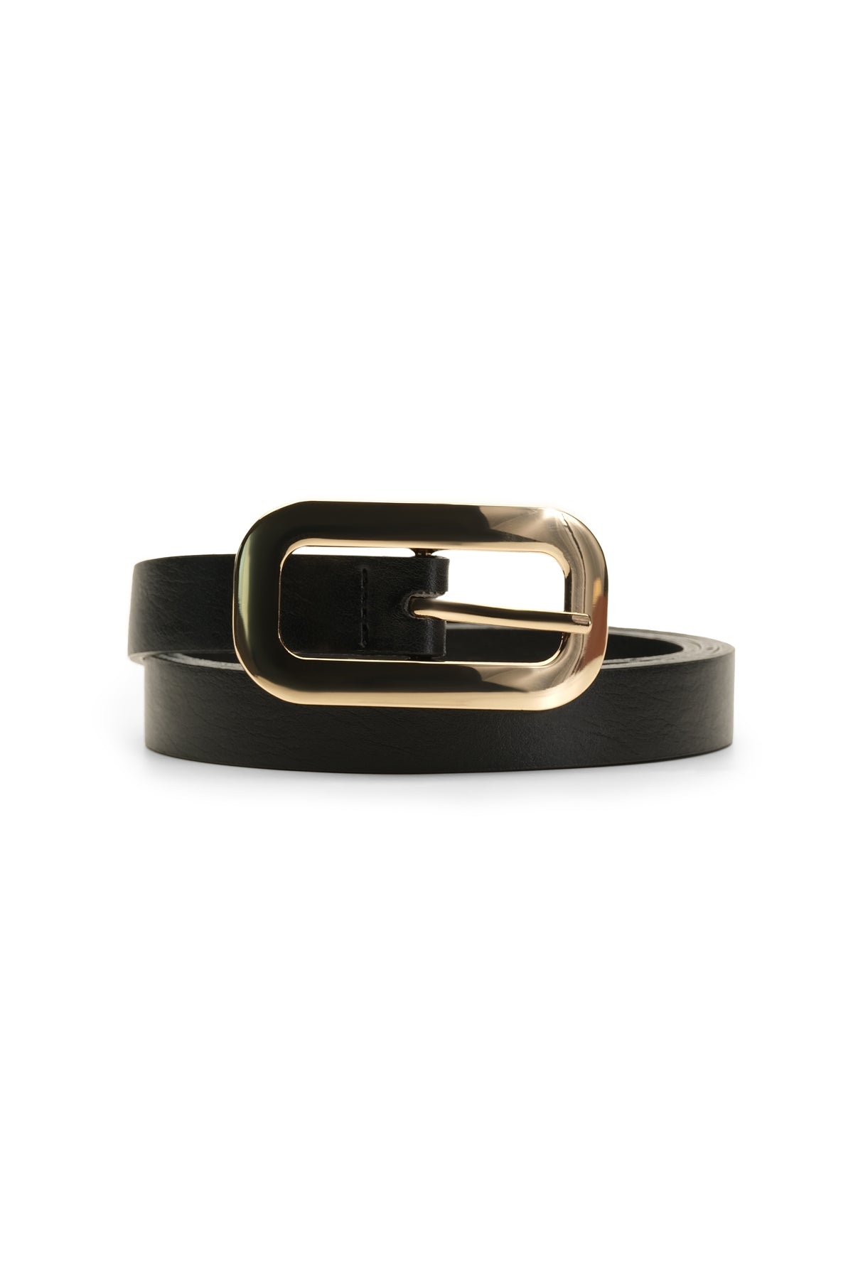 Kadın Gold Oval Tokalı Kemer Siyah