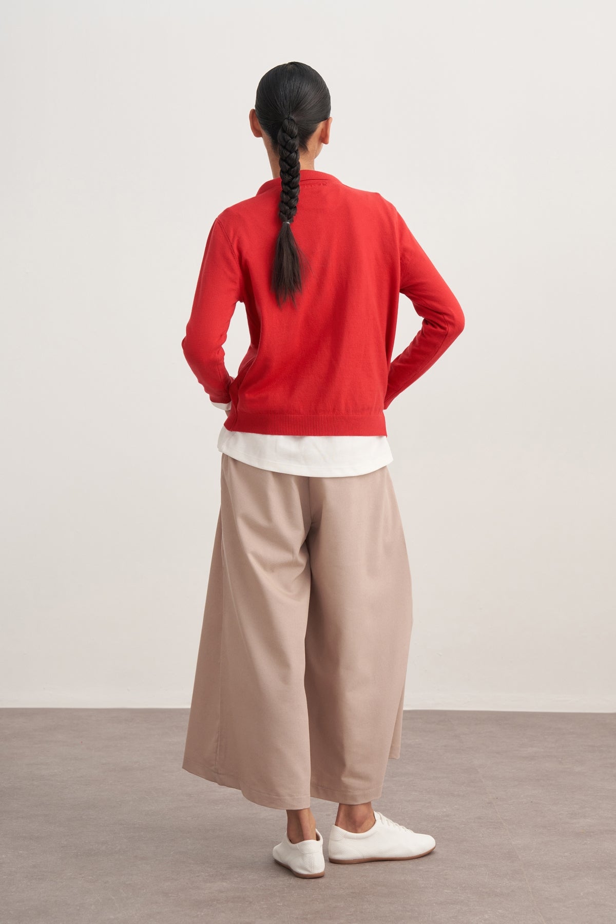 Kadın Polo Yaka Viskon Triko Kazak Kırmızı