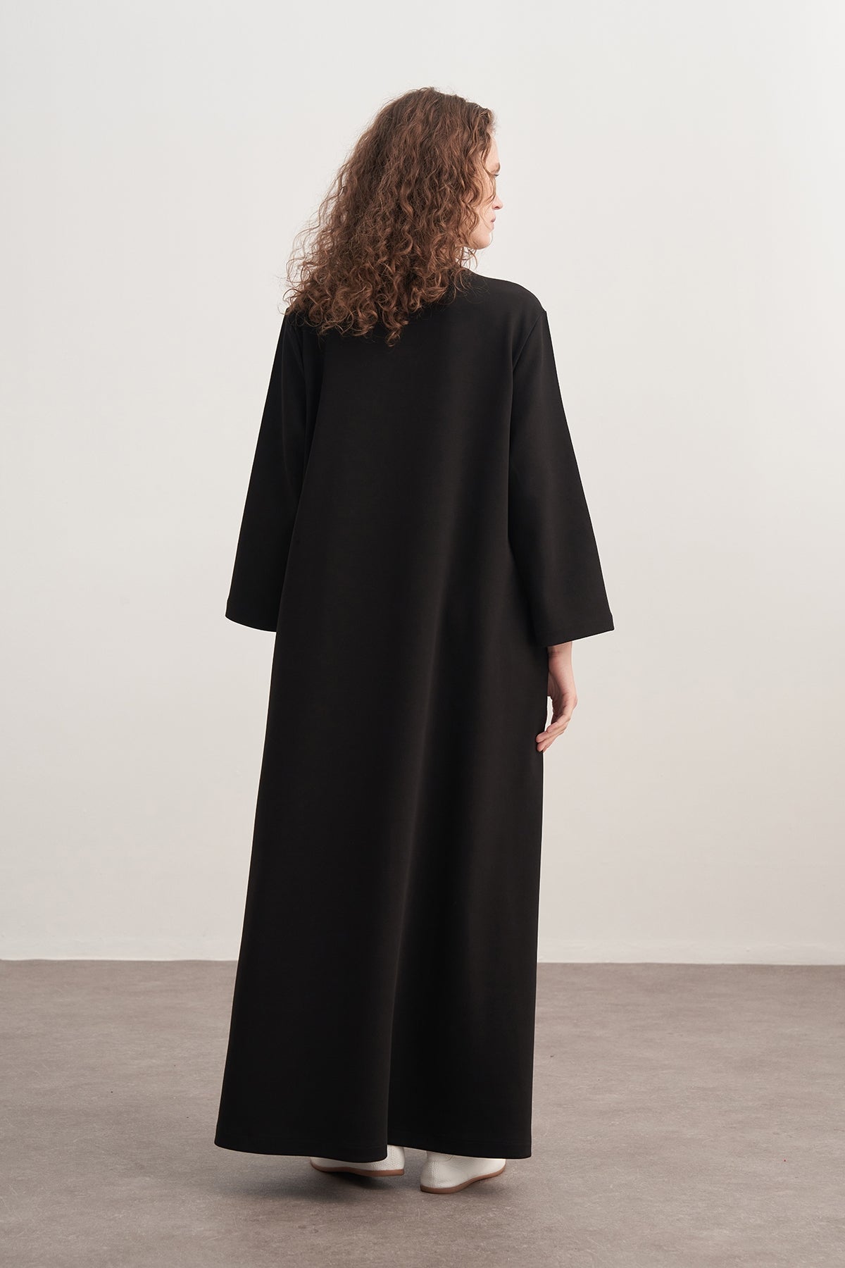 Kadın İnterlok Oversize Elbise Siyah