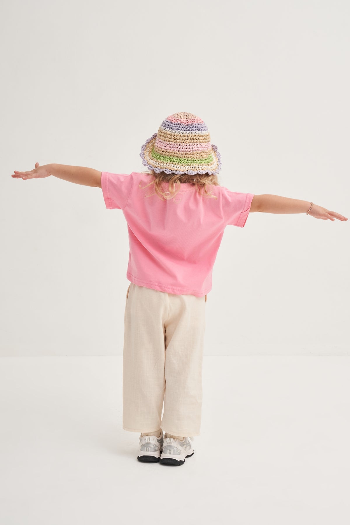 Unisex Çocuk Organik Pamuk Pantolon Krem