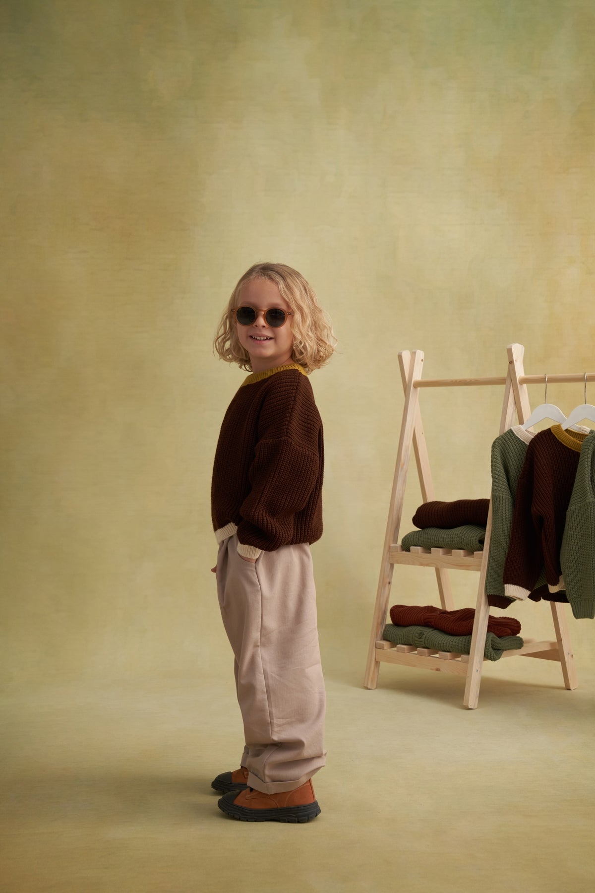 Çocuk Triko Kazak Kahve