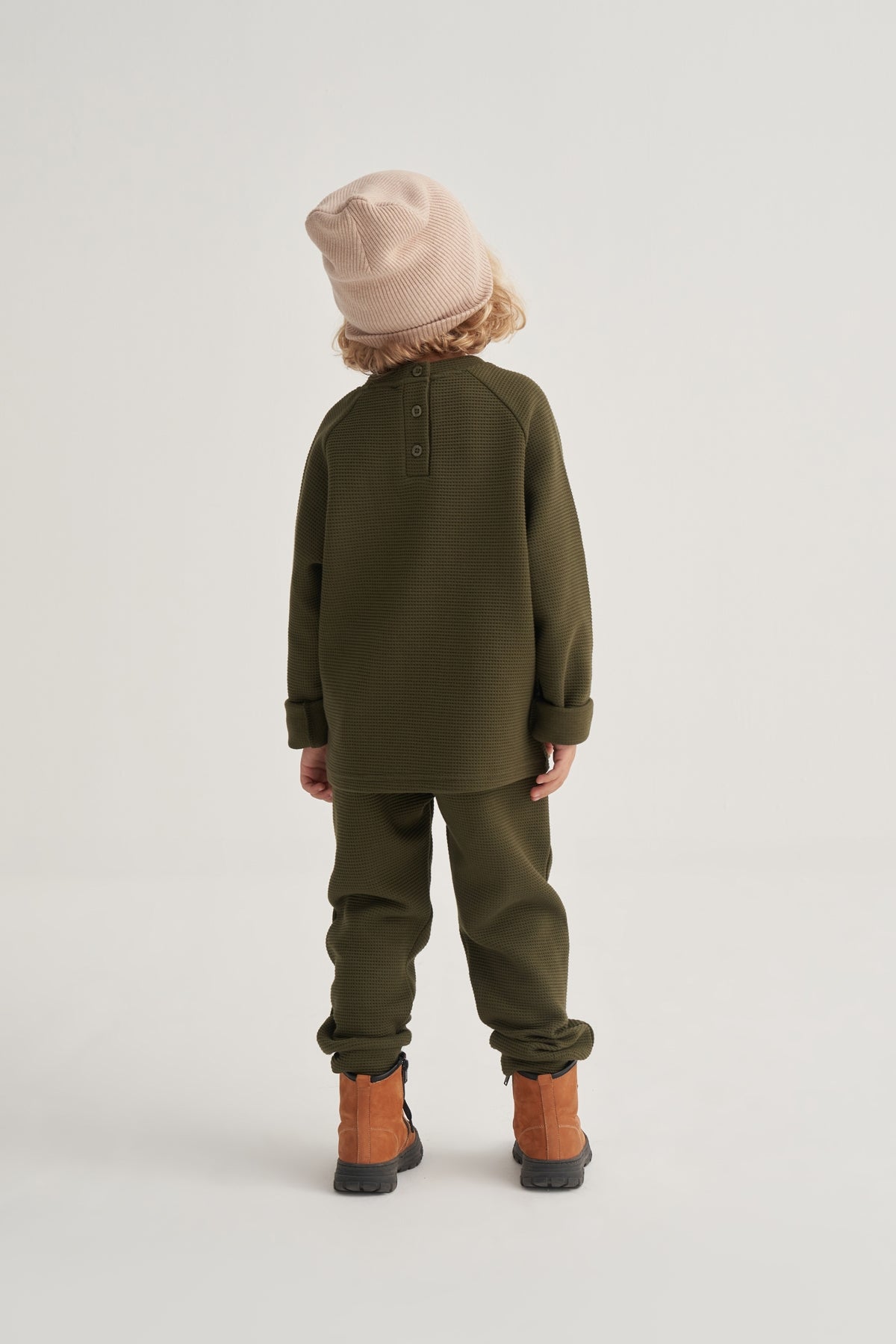 Unisex Çocuk Waffle Takım Yeşil