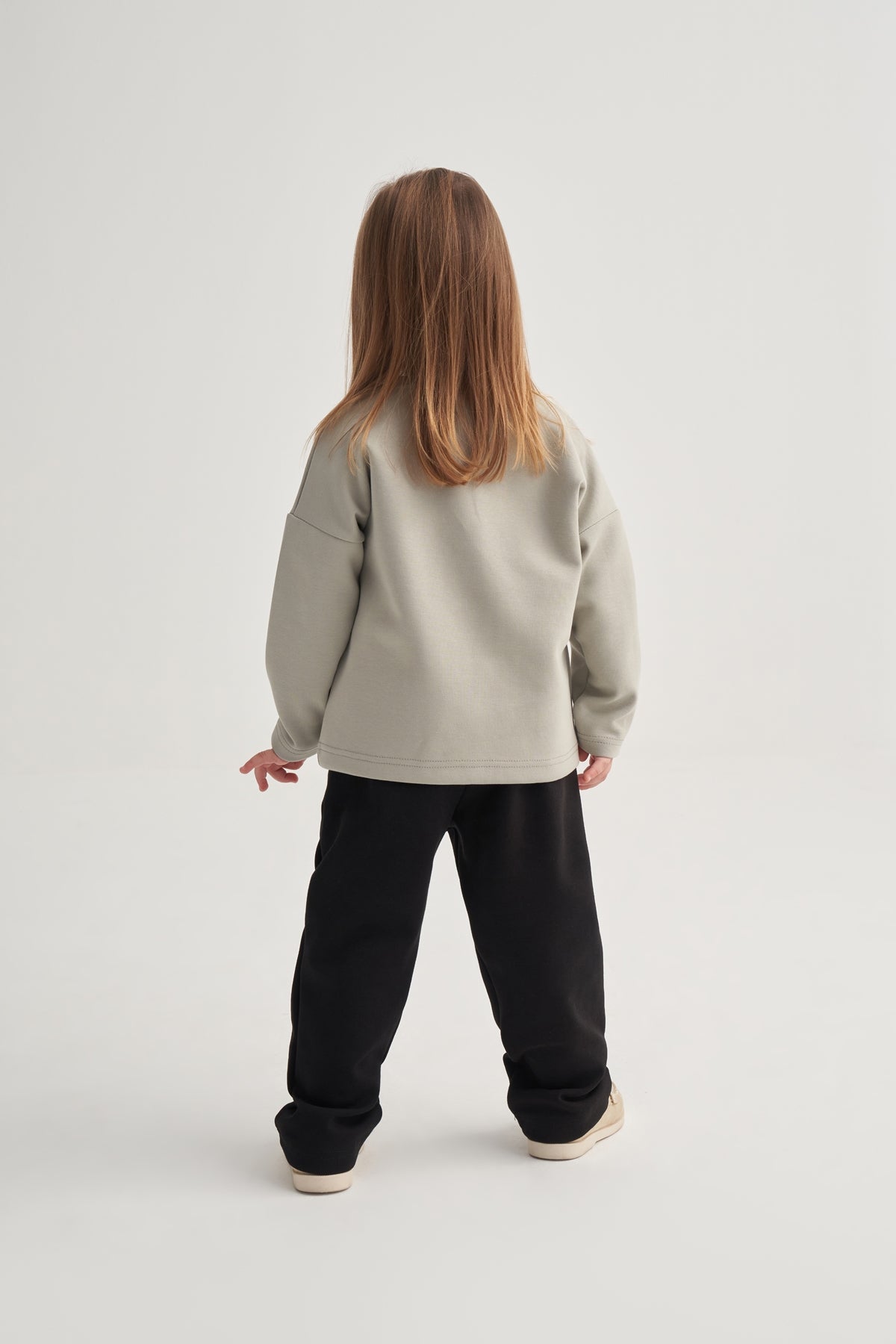 Unisex Çocuk İnterlok Cepli Sweat Gri