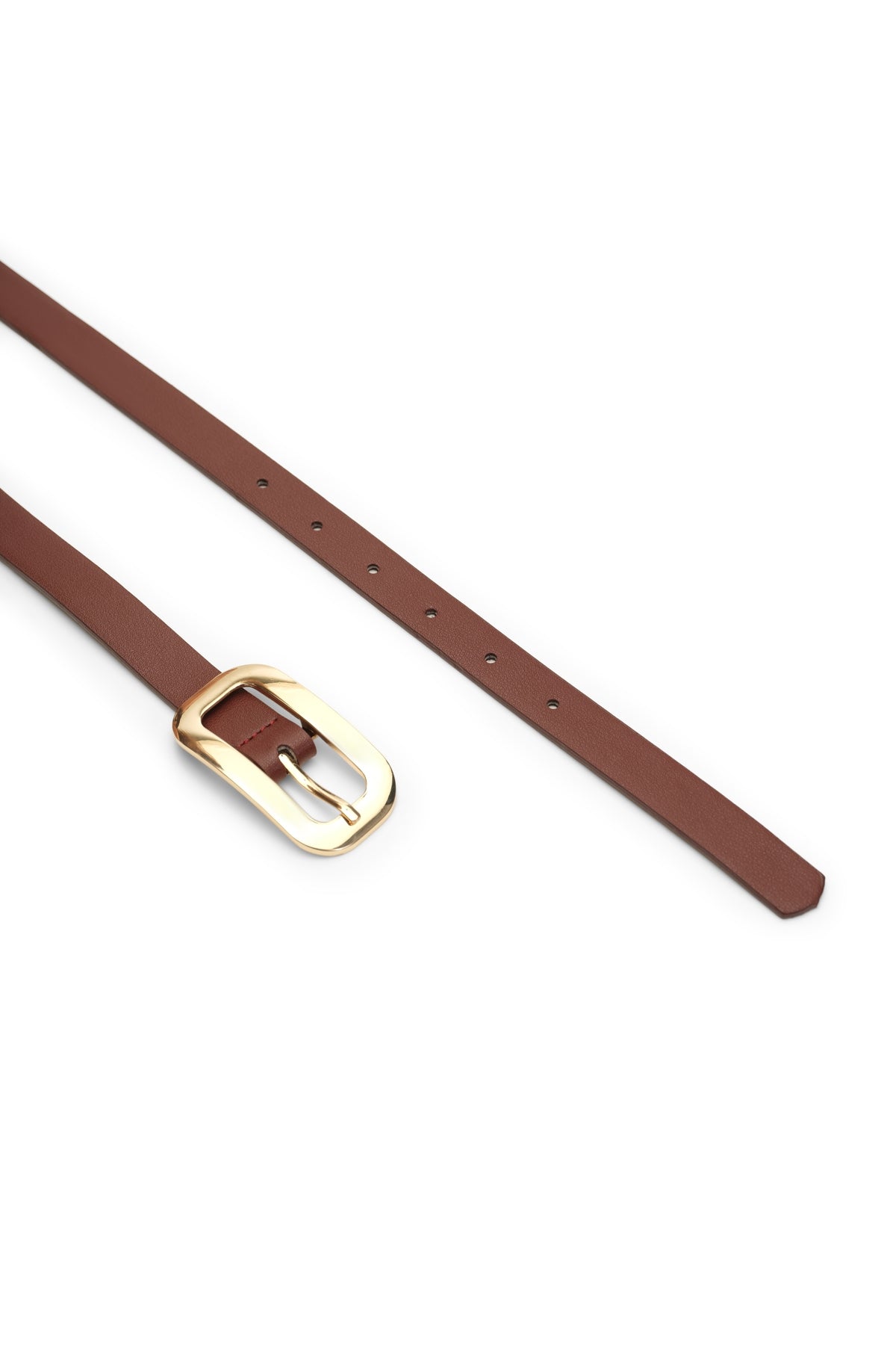 Kadın Gold Oval Tokalı Kemer Bordo